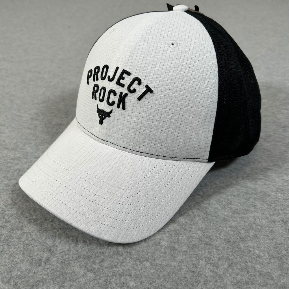 Under Armour Project‎ Rock Trucker Hat OSFM White Black Training Cap NEW NWT